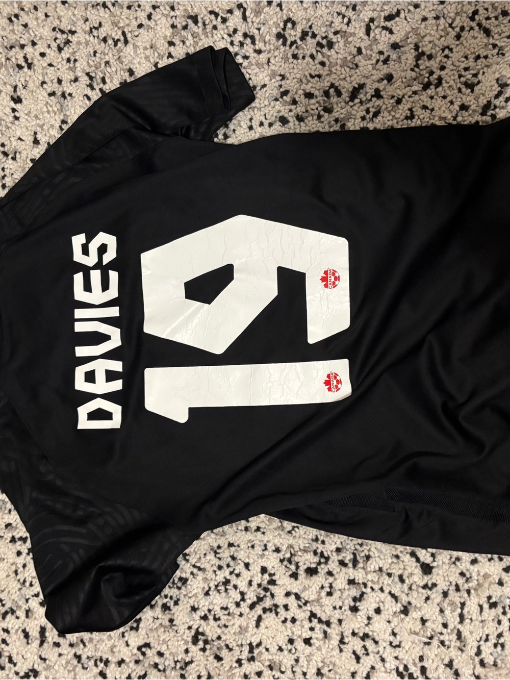 Alphonso Davies Canada Black Men's Graphic Back-Number Shirt
